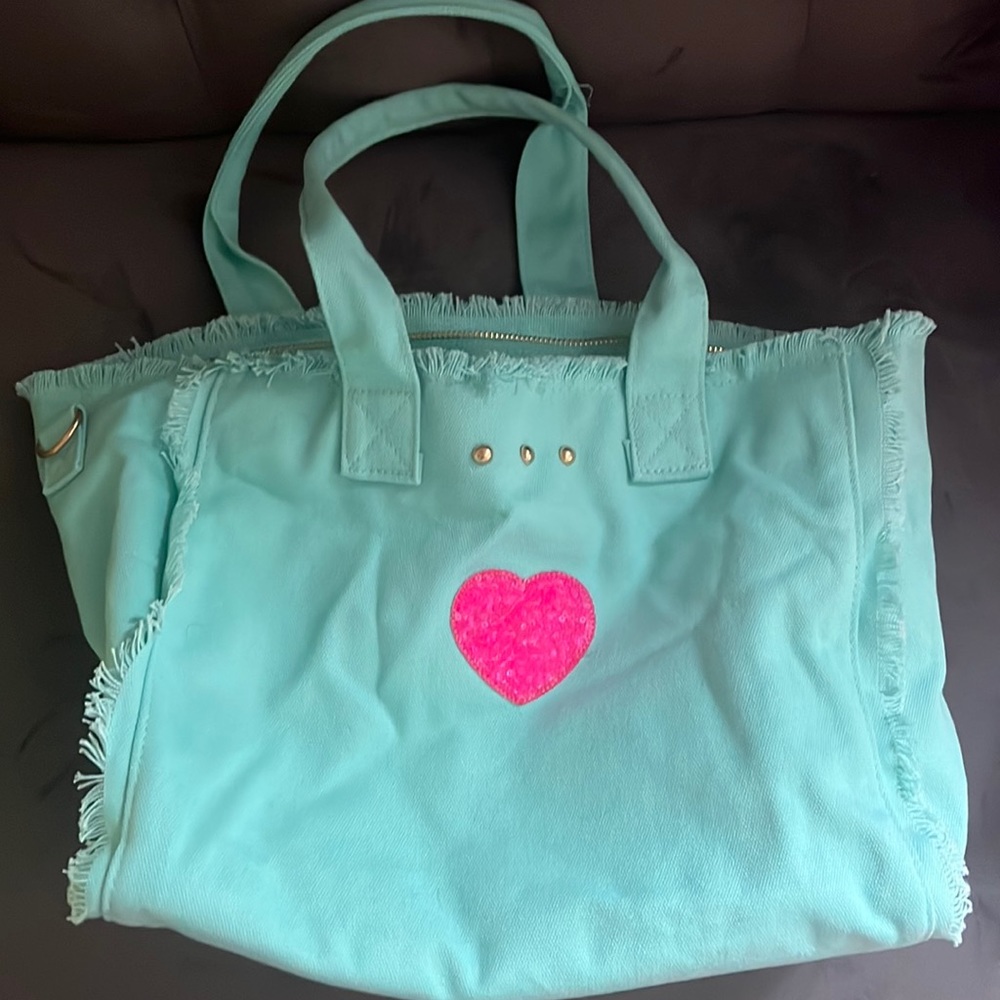 Turquoise tote bag